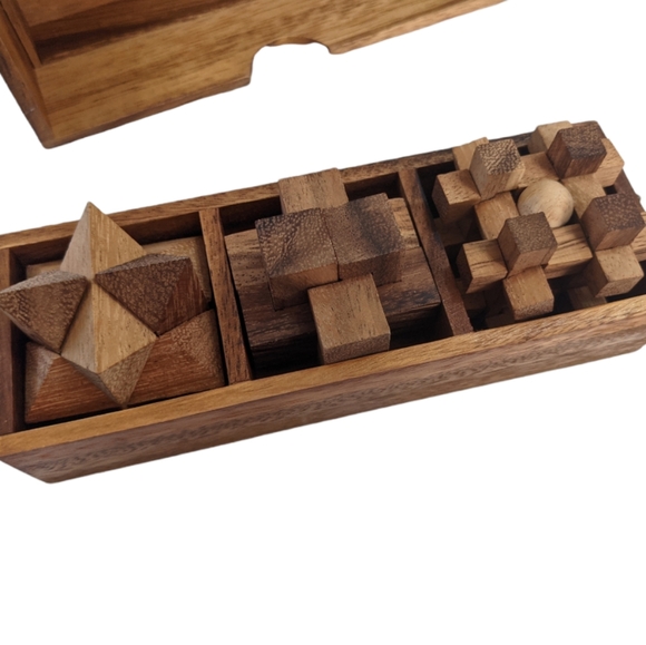 3-in-One Wooden Puzzle Games Set - 3D Puzzles for Teens and Adults  🧩🌳 - Picture 9 of 15